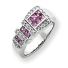 14k White Gold Diamond & Pink Sapphire