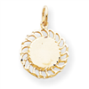 10k Circle with Filigree Edges Charm