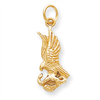 10k Solid Polished Eagle with Serpent Charm