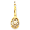 14k Tennis Racquet with Cultured Pearl Charm