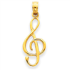 14k 3-D Clef Note Pendant