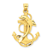 14k Dolphin on Anchor Charm