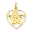 14k Angel in Heart Charm