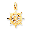 14k Ships Wheel Charm