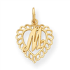 14k Initial M Charm