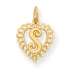 14k Initial S Charm