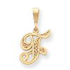 14k Initial F Charm