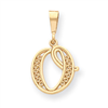 14k Initial O Charm