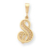 14k Initial S Charm