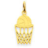14k Basketball in Net Charm