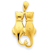 14k Satin & Polished Cats Pendant