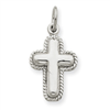 14k White Gold Polished Cross Charm