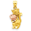 14k Two-Tone Cat Charm