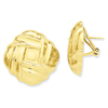 14k Polished Fancy Omega Back Post Earrings