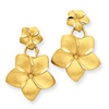 14k Plumeria Dangle Earrings