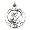 Sterling Silver Antiqued Saint Joseph Medal