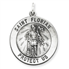 Sterling Silver Antiqued Saint Florian Medal