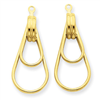 14k Polished Double Teardrop Earring Jackets