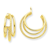 14k Polished & Twisted Triple Hoop Earring Jackets