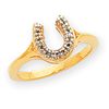 14k AAA Diamond horseshoe ring