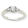 14k White Gold A Diamond three stone ring