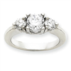 14k White Gold A Diamond three stone ring