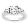 14k White Gold A Diamond three stone ring