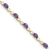 14k 7x5mm Oval Amethyst bracelet