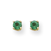14k 4mm Emerald earring