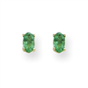 14k 5x3mm Oval Emerald Earrings