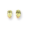 14k 6x4mm Oval Peridot earring