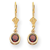 14k 5mm Garnet leverback earring