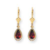 14k 8x5mm Pear Garnet leverback earring