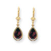 14k 10x7mm Pear Garnet leverback earring