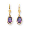 14k 8x6mm Oval Amethyst leverback earring