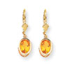 14k 8x6mm Oval Citrine leverback earring