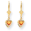 14k 5mm Heart Citrine earring