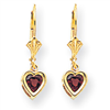14k 5mm Heart Rhodalite Garnet earring