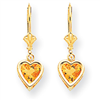 14k 6mm Heart Citrine earring