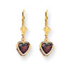 14k 6mm Heart Garnet earring