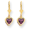 14k 6mm Heart Rhodalite Garnet earring