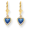 14k Tanvorite Diamond heart leverback earring