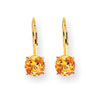 14k 6mm Citrine leverback earring