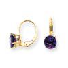 14k 7mm Amethyst leverback earring