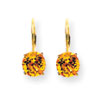 14k 7mm Citrine leverback earring