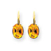 14k 8x6mm Oval Citrine leverback earring