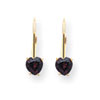 14k 5mm Heart Garnet earring