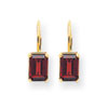 14k 7x5mm Emerald Cut Garnet earring