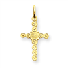 14k Small Polished Cross Charm