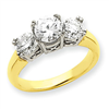 14k Two-tone A Diamond three stone ring